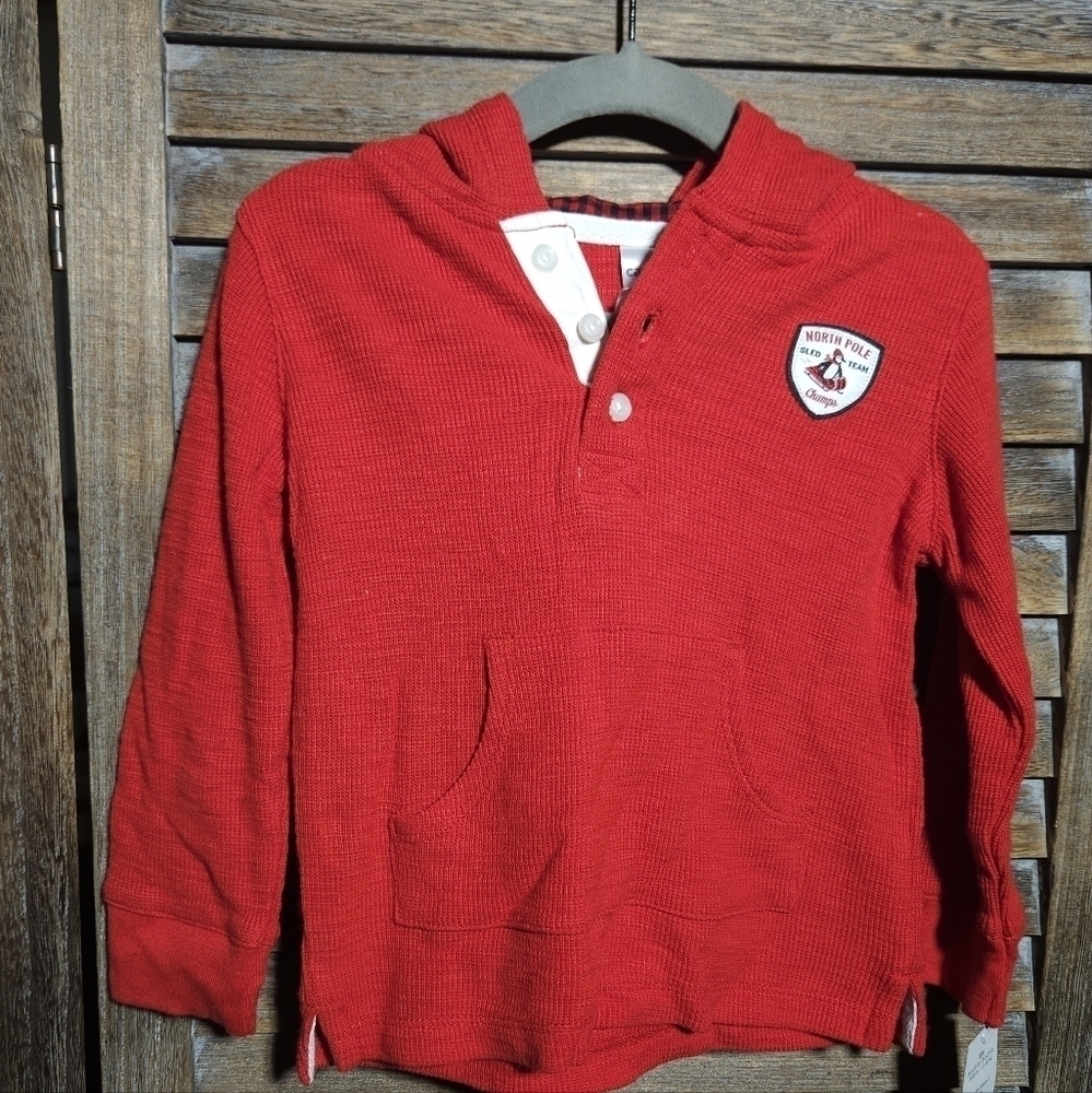 NWT Carters Red Side 18mo pullover with hood